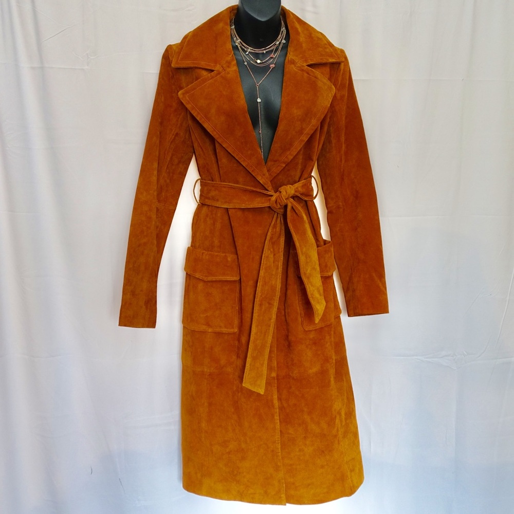 Urban Outfitters x Ecote Suede Leather Trench Coat - Picture 5 of 8